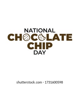 National Chocolate Chip Day with two cookies are Os isolated on white background