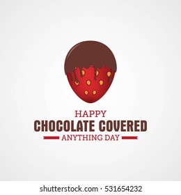 National Chocolate Covered Anything Day. Vector Illustration