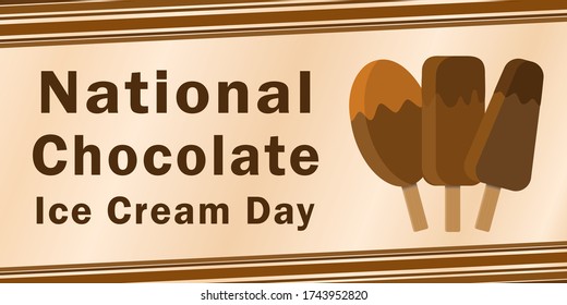 National Chocolate Ice Cream Day is traditionally celebrated in the summer in June, the feast of a cold, delicious dessert. All elements are isolated.