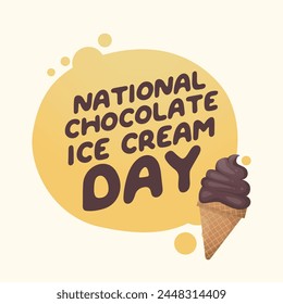 National Chocolate Ice Cream Day design template. chocolate ice cream vector design. flat design. vector eps 10.