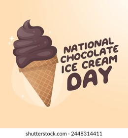 National Chocolate Ice Cream Day design template. chocolate ice cream vector design. flat design. vector eps 10.