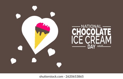 National Chocolate Ice Cream Day. holiday concept, Perfect for background, banners, cards, posters, and  social media design with text inscription and classic color for a professional look