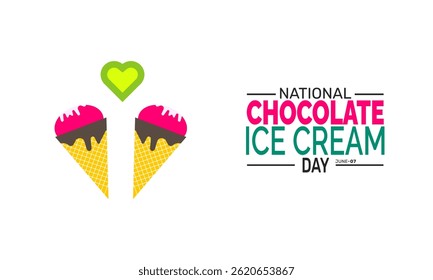 National Chocolate Ice Cream Day. holiday concept, Perfect for background, banners, cards, posters, and  social media design with text inscription and classic color for a professional look