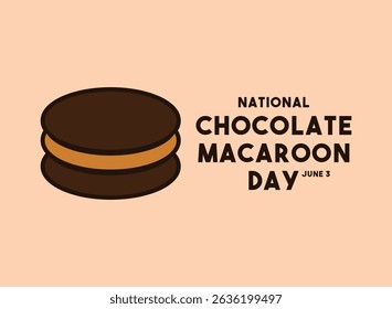 National Chocolate Macaroon Day. June 3. Eps 10.