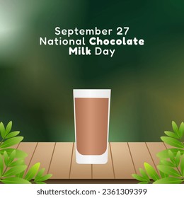 The national chocolate milk day vector graphic is suitable for the celebration. Flyer design, flat illustration, and flat design.