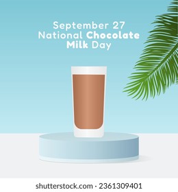 The national chocolate milk day vector graphic is suitable for the celebration. Flyer design, flat illustration, and flat design.