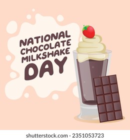 national chocolate milkshake day design template good for celebration usage. chocolate milkshare vector design. chocolate melt design. vector eps 10.