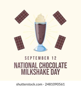 National Chocolate Milkshake Day. Flat art design. Vector design. Good for celebration usage. Vector drink design. eps 10.