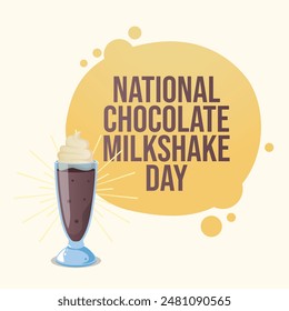 National Chocolate Milkshake Day. Flat art design. Vector design. Good for celebration usage. Vector drink design. eps 10.