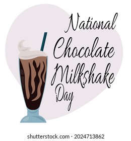 National Chocolate Milkshake Day, idea for a banner or menu with a themed design vector illustration