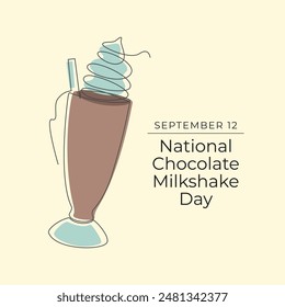 National Chocolate Milkshake Day. Line art design. Vector line art. Good for template celebration usage. Continuous line. eps 10.