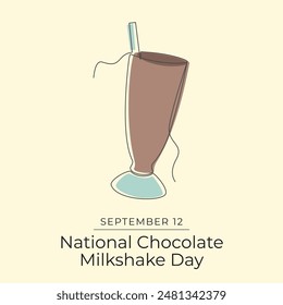 National Chocolate Milkshake Day. Line art design. Vector line art. Good for template celebration usage. Continuous line. eps 10.