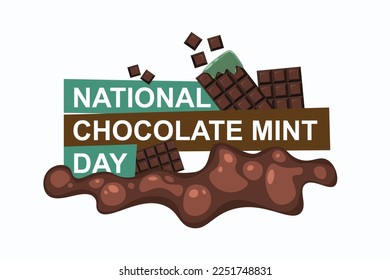 National Chocolate Mint Day background. Vector illustration background.