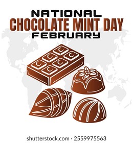 NATIONAL CHOCOLATE MINT DAY social media post Vector Illustration on february