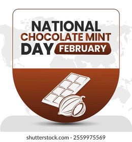 NATIONAL CHOCOLATE MINT DAY social media post Vector Illustration on february