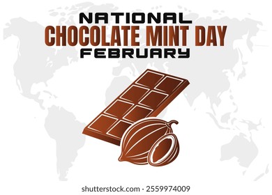 NATIONAL CHOCOLATE MINT DAY Vector Illustration background on february