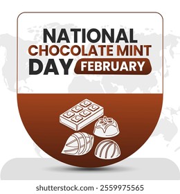 NATIONAL CHOCOLATE MINT DAY Vector Illustration for post background