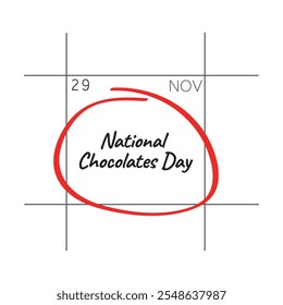 National Chocolates Day, November 29 - calendar date.