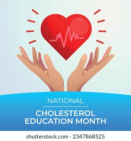 National Cholesterol Education Month design template good for greeeting. heart vector design. vector illustration. flat design. eps. 10.