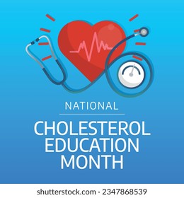 National Cholesterol Education Monat Design-Vorlage gut für Grußkartenverkauf. Herzvektordesign. Vektorgrafik. flaches Design. eps. 10.