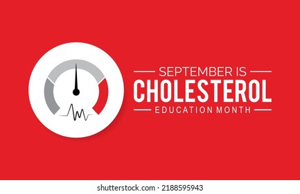 National Cholesterol Education Month Is Observed Every Year During September.vector Template For Banner, Card, Poster, Background Design