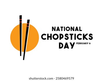 National Chopsticks Day. February 6. White background. Chopsticks icon. Eps 10.