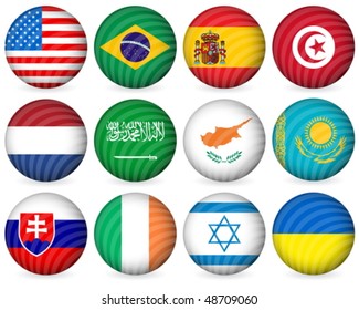 National circle icon collection set on a white background. Vector illustration.