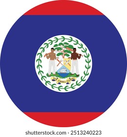 Bandera circular nacional del diseño e ilustración del Vector de Belice