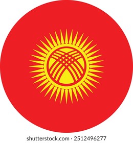 National circular  flag of Kyrgyzstan vector and illustration design