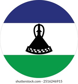 National circular flag of Lesotho flag vector design and illustration 
