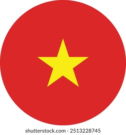 Bandeira circular nacional do Vietnã
design e ilustração vetorial 