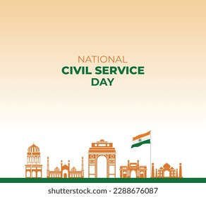 National Civil Service day. 21 April. Holiday Concept. Template for background, banner, card, poster with text inscription. Vector illustration. Flat Design.