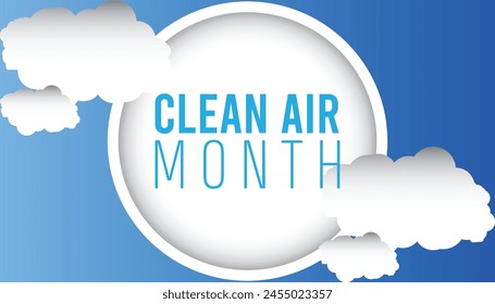 National Clean Air Month observed every year in May. Template for background, banner, card, poster with text inscription.
