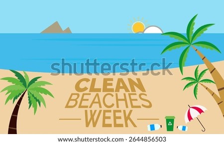 National Clean Beaches Week  background illustration. Holiday concept. Utilize for background, banner, placard, card, and poster design template with  professional  illustraion design 




