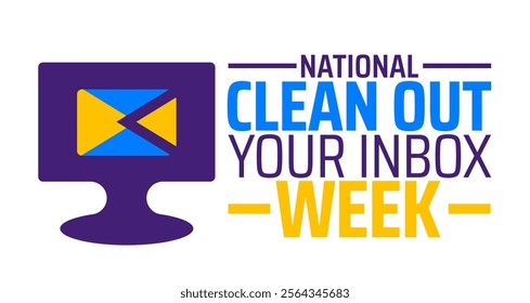 National Clean Out Your Inbox Week background banner or poster design template. observed every year in January. Holiday concept. Use to any Template, card, poster, placard, template.