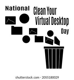 National Clean Your Virtual Desktop Day, idea for poster, banner, flyer or postcard vector illustration