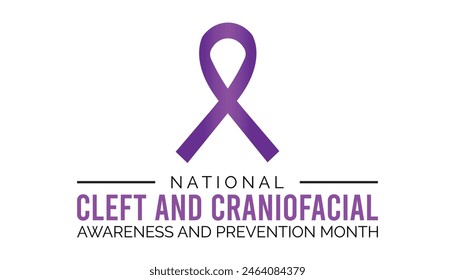 national cleft and craniofacial awareness and prevention month observed every year in July. Template for background, banner, card, poster with text inscription.