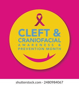 National Cleft and Craniofacial awareness and prevention month .background, banner, card, poster, template. Vector illustration.
