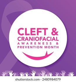 National Cleft and Craniofacial awareness and prevention month .background, banner, card, poster, template. Vector illustration.
