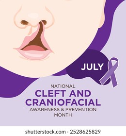 National Cleft and Craniofacial awareness and prevention month. banner, card, poster, template. Vector illustration.