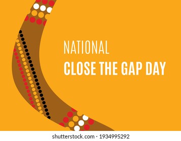 National Close The Gap Day Vector. Health Equity Of Australia’s Indigenous People Illustration. Boomerang Detail On A Orange Background Vector. The Third Thursday Of March. Important Day