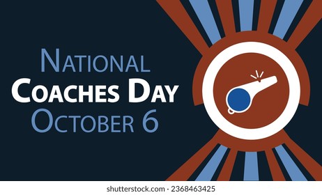 National Coaches Day vector banner design with geometric shapes and vibrant colors on a horizontal background. Happy National Coaches Day modern minimal poster.