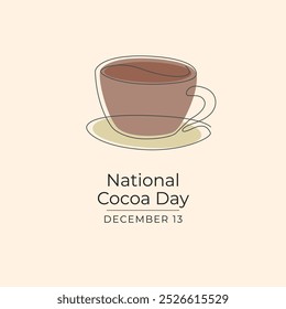 National Cocoa Day vector design template good for celebration usage. National Cocoa Day design. continuous line drawing. eps 10.