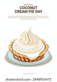 National Coconut Cream Pie Day Hintergrund. Vektorillustration.