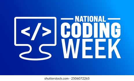 National Coding Week is observed every year in September. Holiday concept. Template for background, banner, card, poster, placard, design template with unique shapes with standard color.