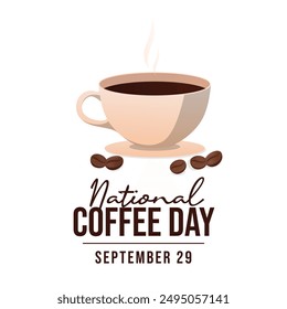 National Coffee Day vector design template good for celebration usage. National Coffee Day design. flat design. eps 10. 