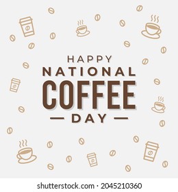 National Coffee Day Vector Illustration. Happy National Coffee Day Design.