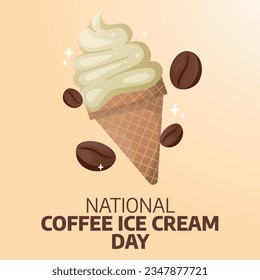 National Coffee Ice Cream Day design template good for greeting. flat ice cream design. flat design. eps 10.