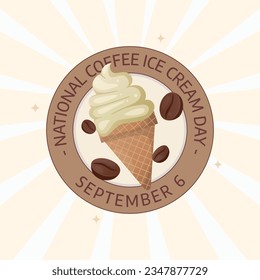 National Coffee Ice Cream Day design template good for greeting. flat ice cream design. flat design. eps 10.