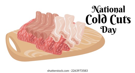 Día Nacional de los Recortes Fríos, idea de un diseño horizontal para una ilustración vectorial de un evento o de un menú